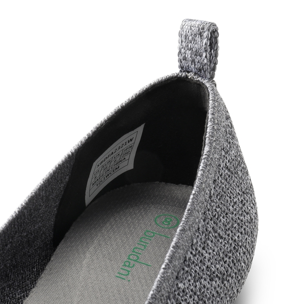  Square Toe Knit Sustainable Flats - FLOWER GREY - 4